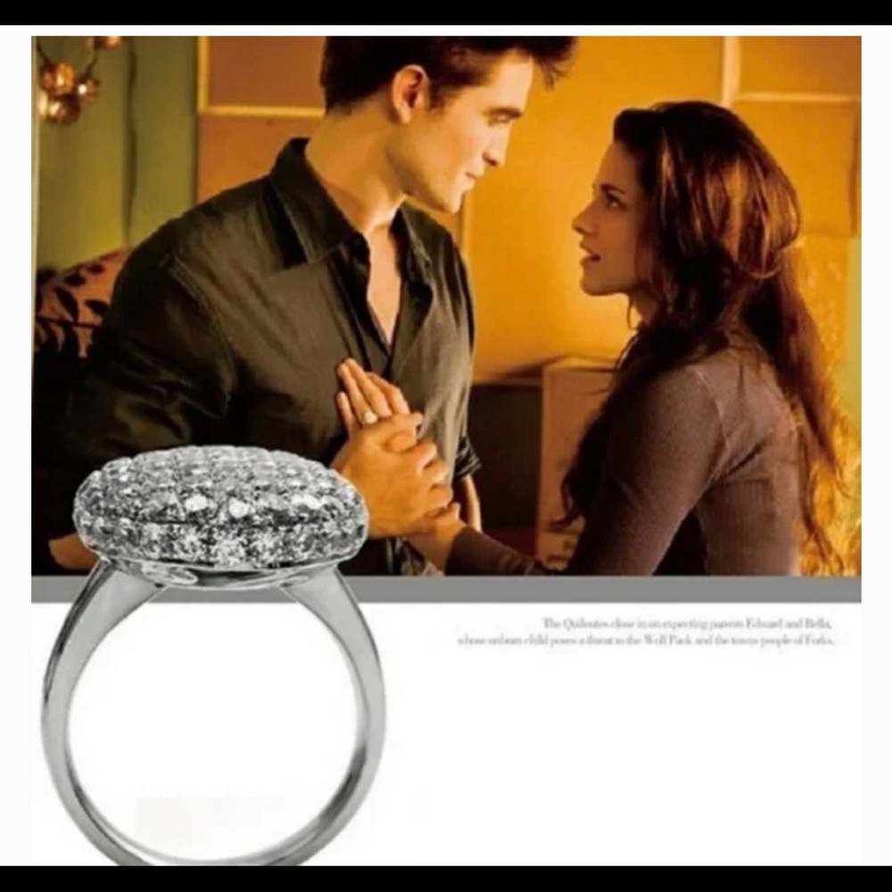 Vampire Twilight Bella AAAAA Zircon Engagement Ring S925 size 7 - Picture 6 of 11